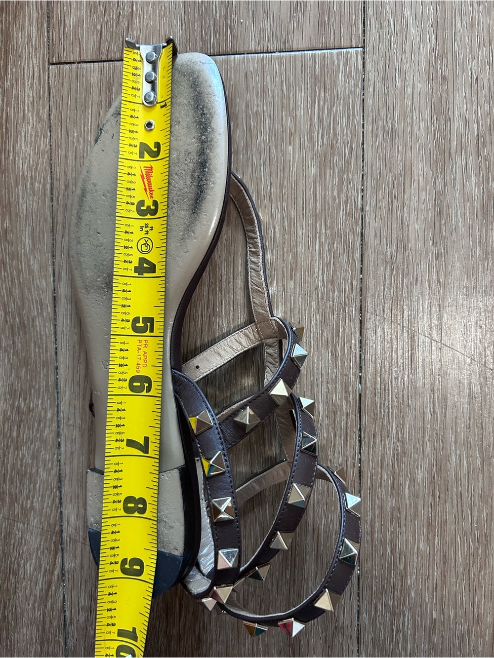 Valentino Dark Brown Studded Sandals - Picture 7 of 7